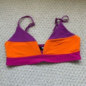 Beach Riot Alexis Bikini Top Size XL Color Sunset Colorblock